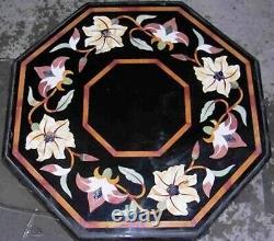 Black Marble Bar Table Top Border Design Inlay Work Coffee Table with Royal Look