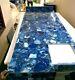 Blue Agate Dining Table Top Kitchen Slab Handmade Furniture Agate Bar Table Deco