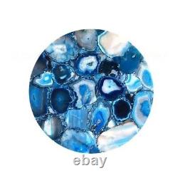 Blue Agate Gemstone Round Coffee Table Counter Bar Table Home and Garden Decors