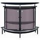 Bowery Hill Contemporary Metal Glass Home Bar In Black And Chrome