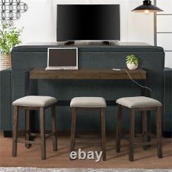 Bowery Hill Transitional Wood Brown Contemporary Multipurpose Bar Table Set