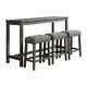 Bowery Hill Transitional Wood Multipurpose Bar Table Set In Charcoal