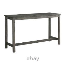 Bowery Hill Transitional Wood Multipurpose Bar Table Set in Charcoal