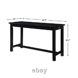 Brim 4-Piece Black Finish Wood Bar Table Set Seats 3 Furniture dining table