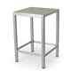 Cape Coral Outdoor Aluminum Bar Table With Glass Top Table Grey 27.56l X 27.56