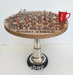 Chess Finished With 32 Brass Wooden Table Coffee Table Garden Table Bar Table