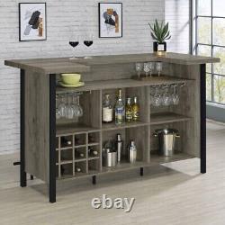 Coaster 70.75'' Home Bar, Gray/Black, Residential Use, Scratch Resistant