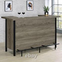 Coaster 70.75'' Home Bar, Gray/Black, Residential Use, Scratch Resistant