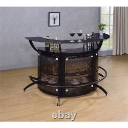 Coaster Contemporary Metal 3-Piece Curved Bar Unit Set in Black