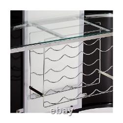 Coaster Home Furnishings Lacewing 1-Shelf Bar Unit Glossy Black and White