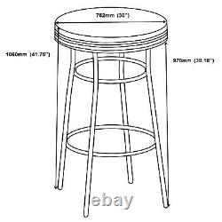 Coaster Home Furnishings Round Bar Table Chrome and Glossy White