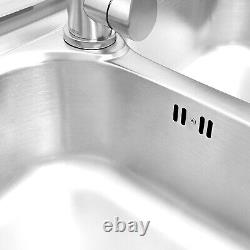 Commercial Sink Bowl Stainless Steel 2 Rectangular Bowl Catering Home Prep Table