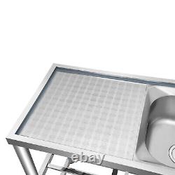 Commercial Sink Bowl Stainless Steel 2 Rectangular Bowl Catering Home Prep Table