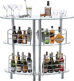 Corner Home Bar Wine Cabinet Liquor Glass Bottles Storage Display 3-Shelf Racks