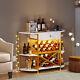 Corner Wine Cabinet Home Bar Cabinet 3-tier Bar Cabinet With Led Lights & Outlets