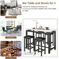Counter Height Table Set of 5, Breakfast Bar Table and Stool Set, Minimalist Pub
