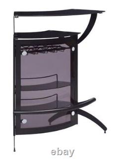 Dallas 2-shelf Home Bar Table with Smoked and Black Glass
