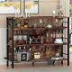 Freestanding Floor Bar Cabinet For Liquor And Glasses For Home Wine Rack Table