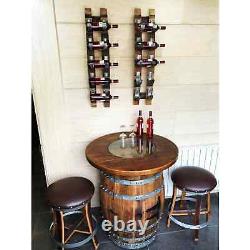 Full Home Barrel Bar Set (Bar Stool -Whiskey Barrel Bar Stool Pub Table)