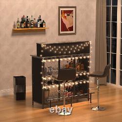 GDLF Home Bar Unit Mini Bar Liquor Bar Table with Storage and Footrest for Home
