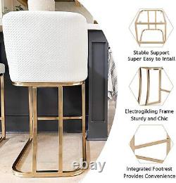Gold Bar Stools Island Stools with Golden Frame for Kitchen Counter Heavy Duty