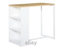 HOMCOM Bar Table 3 Tier Storage Shelf Pub Kitchen Desk Kitchen Sturdy Durable