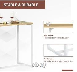 HOMCOM Bar Table 3 Tier Storage Shelf Pub Kitchen Desk Kitchen Sturdy Durable