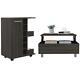 Home Square 2-piece Set With Bar Cart Cabinet & Coffee Table In Espresso
