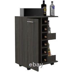 Home Square 2-Piece Set with Bar Cart Cabinet & Coffee Table in Espresso