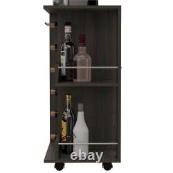 Home Square 2-Piece Set with Bar Cart Cabinet and Lift Top Coffee Table