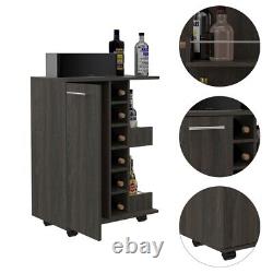 Home Square 2-Piece Set with Bar Cart Cabinet and Lift Top Coffee Table
