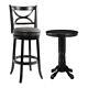 Home Square 2-piece Set With Pub Table & Swivel Bar Stool In Black