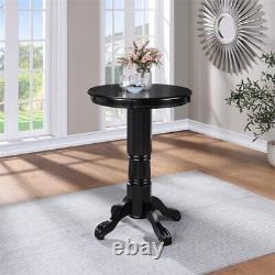 Home Square 2-Piece Set with Pub Table & Swivel Bar Stool in Black