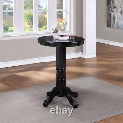 Home Square 2-Piece Set with Pub Table & Swivel Bar Stool in Black
