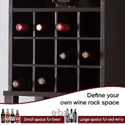 Industrial Bar Cabinet 18x1170'' Wine Bar Home Table with Wine Rack Holder