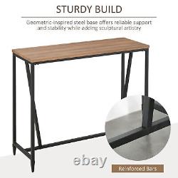 Industrial Bar Table Large Tabletop & Metal Leg for Home Bar Kitchen Dining Room