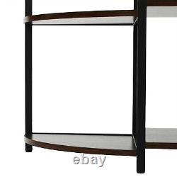 Industrial Home Bar Cabinet For Liquor and Wine Glasses With Led Lights 47in