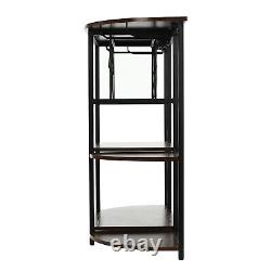 Industrial Home Bar Cabinet For Liquor and Wine Glasses With Led Lights 47in