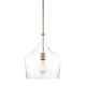 Kira Home Lucy 16 Modern Pendant Light + Clear Glass Vase Shade, Adjustable Han