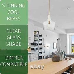 Kira Home Lucy 16 Modern Pendant Light + Clear Glass Vase Shade, Adjustable Han