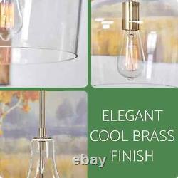 Kira Home Lucy 16 Modern Pendant Light + Clear Glass Vase Shade, Adjustable Han