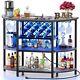 Led Home Mini Bar Cabinet For Liquor, Metal Wine Bar Stand With 4-tier Storage