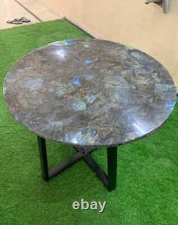 Labradorite Gemstone Bar Table, Hallway Room Table, Labradorite Console Table