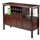 Liquor Cabinet Mini Bar Furniture Wine Rack Buffet Table Kitchen Island Brown