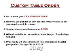 Made To Order Epoxy Resin Dining Table Ocean Wave Counter Bar Wooden Furniture
