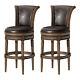 Maven Lane Pullman Bar Stool In Walnut Finish, Marksman Saddle, Set Of 2