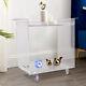 Moble Side Table Clear Acrylic 2 Tiers End Table Storage Serve Cart For Home/bar