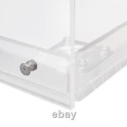 Moble Side Table Clear Acrylic 2 Tiers End Table Storage Serve Cart For Home/Bar