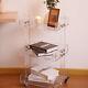 Moble Side Table Clear Acrylic 3 Tier End Table Storage Serve Cart For Home/bar