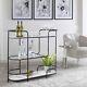 Modern Iron Trolley Bar Console Xl 44 Marble & Glass Shelves Uttermost 25174